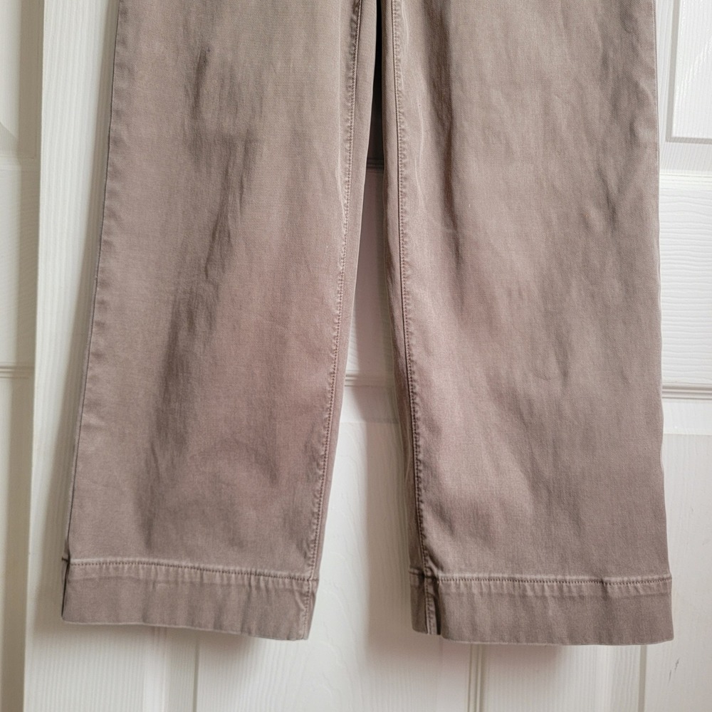 SPANX Stretch Twill Wide Leg Crop Pants High Rise Mauve Brown Small - Picture 9 of 12
